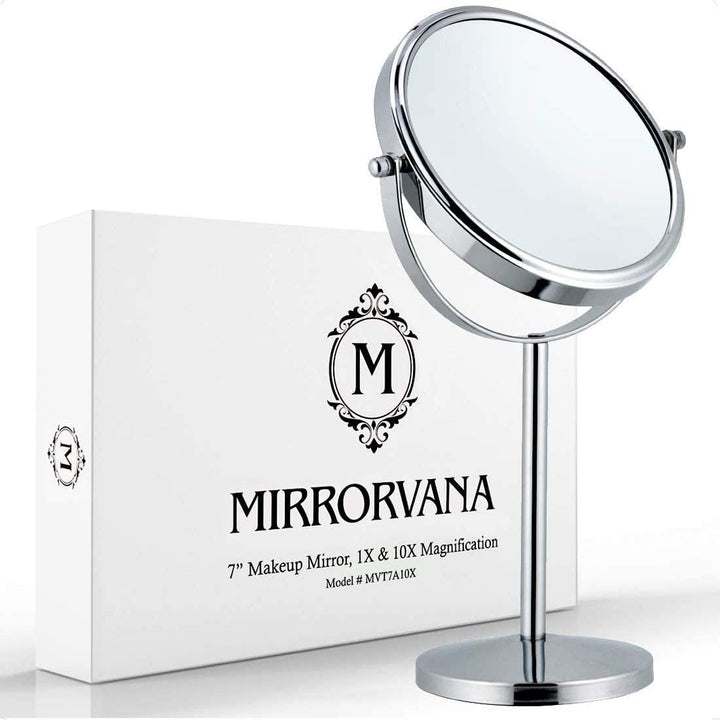 Mirrorvana Spiegel mit 10-facher Vergrösserung, runder Spiegel für Badezimmer, Tischspiegel für Make