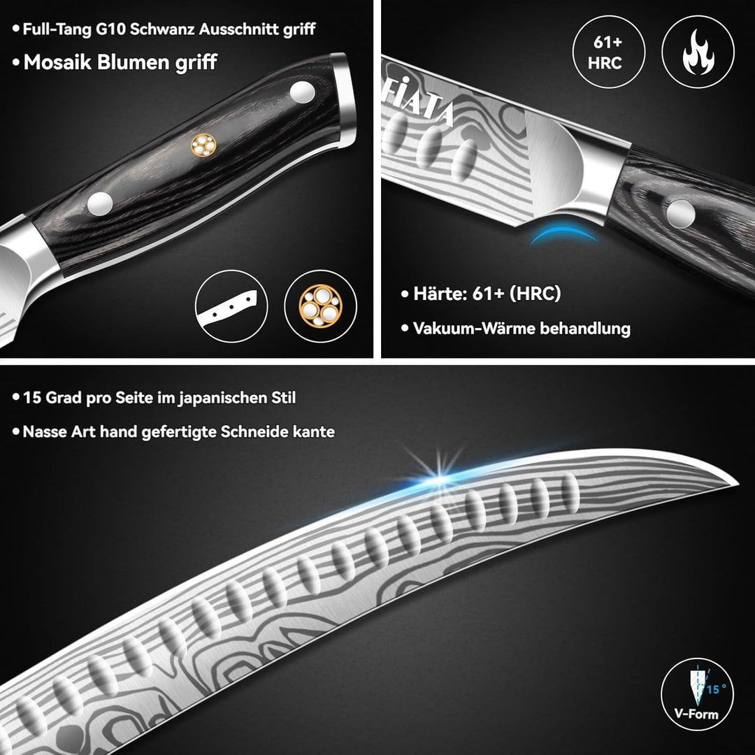 MOSFiATA Fleischmesser Extrem Scharf - 10,7-Zoll Metzgermesser aus EN1.4116 Stahl, Ideal für Filetie