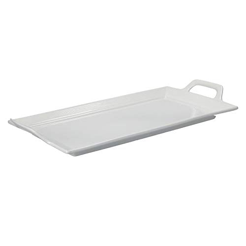 la Porcellana Siena Rect. Tablett cm 39 x 18 GB, Weiss