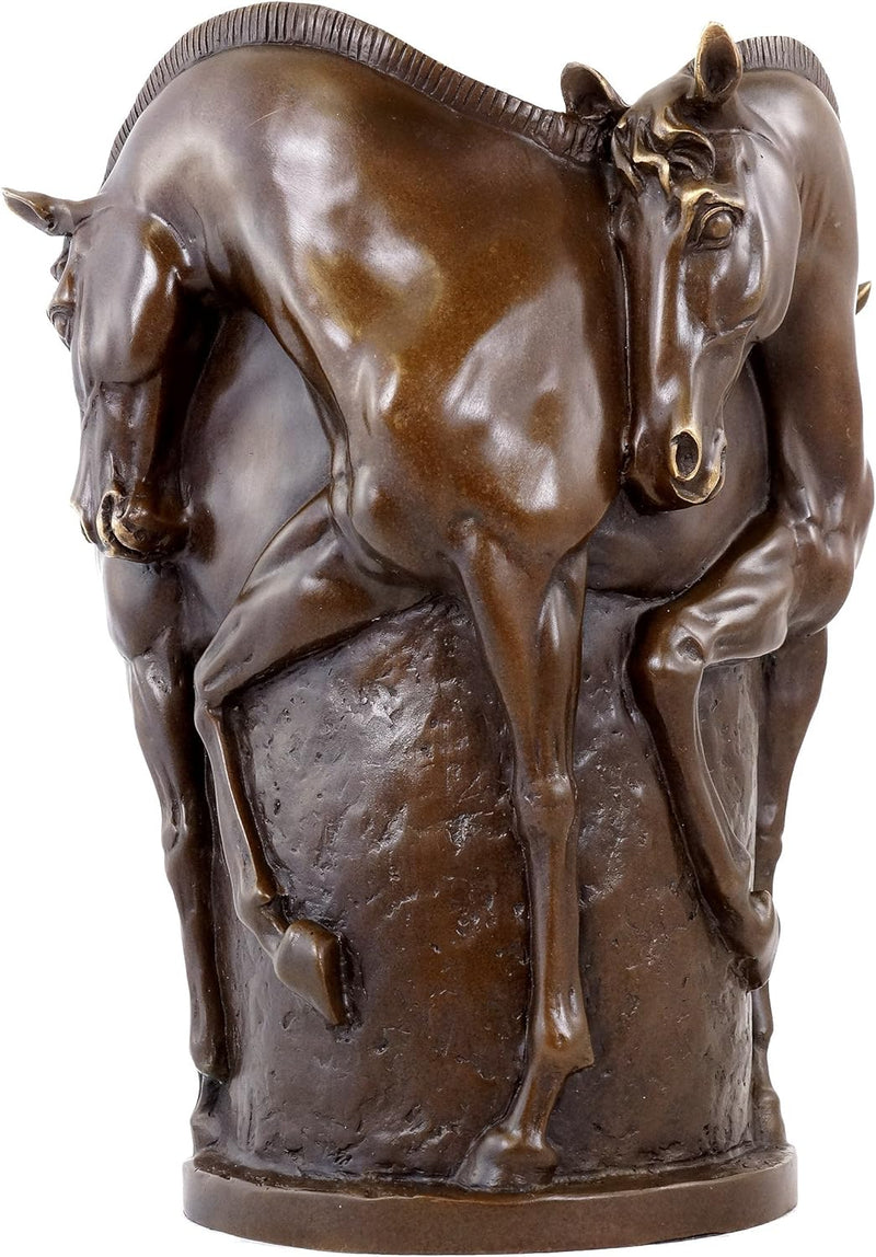 - Pferde Bronze Vase - Bronzevase - signiert Milo - Pferdevase - Pferdeskulptur - Tierfigur - Pferd