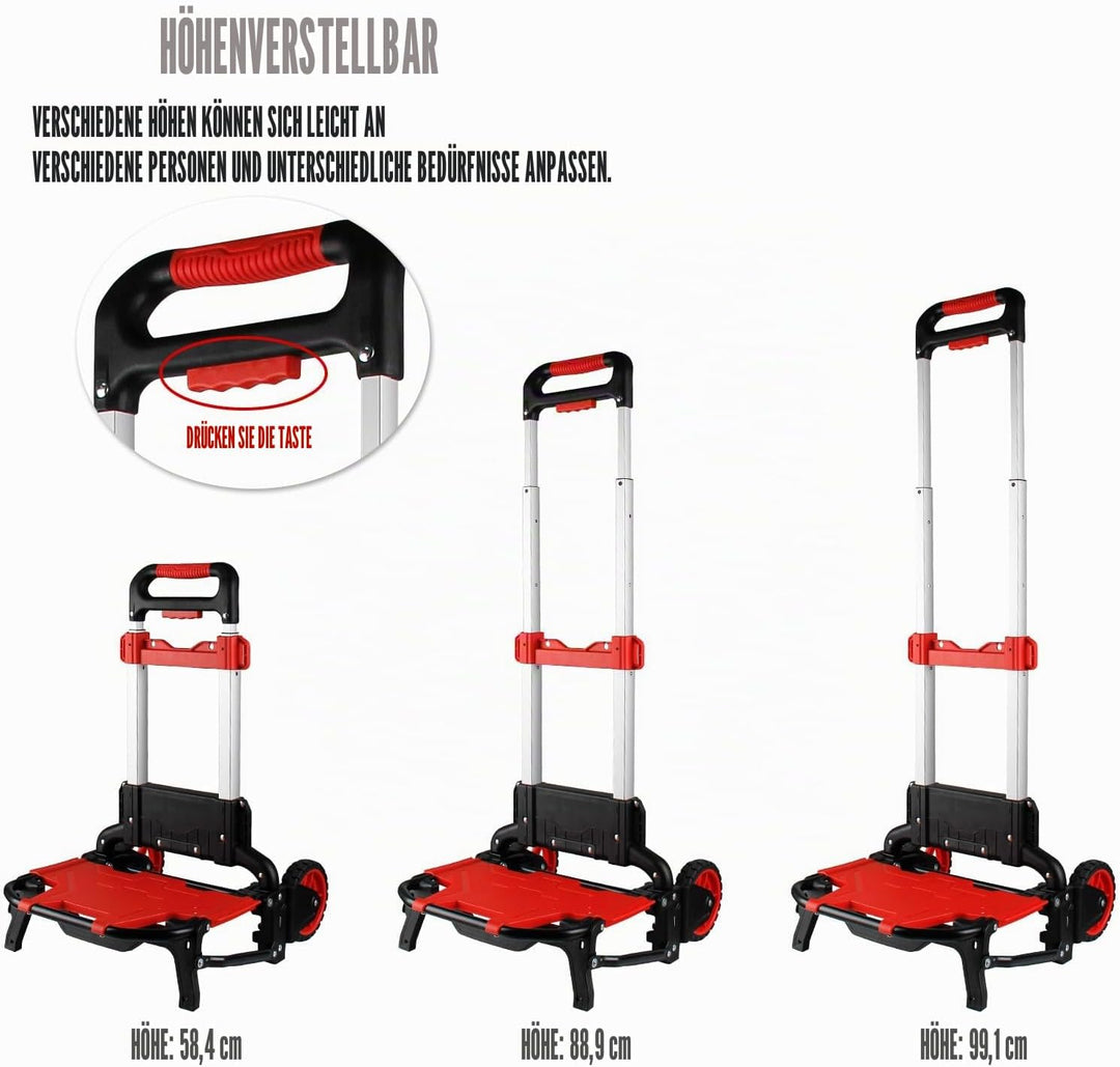 Faltbarer Einkaufswagen mit abnehmbarer wasserdichter Tasche und Bungee-Seil, robuster Schubwagen mi