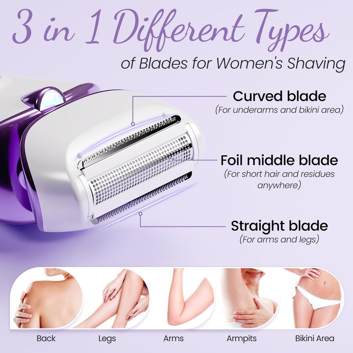 Elektrischer Rasierer für Frauen, Damenrasierer, Bikini-Trimmer, Körperhaarentfernung für Beine und