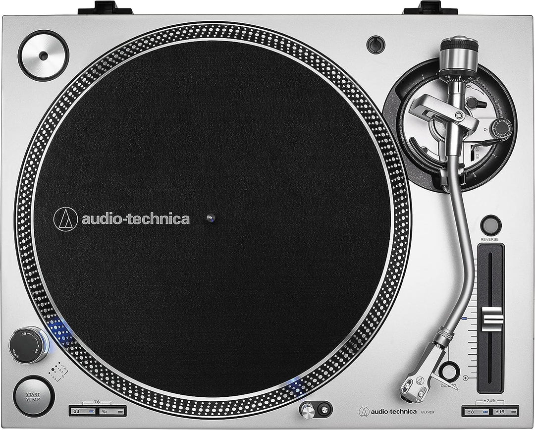 Audio-Technica LP140XPSVEUK Professioneller Manueller DJ-Plattenspieler mit Direktantrieb Zilve