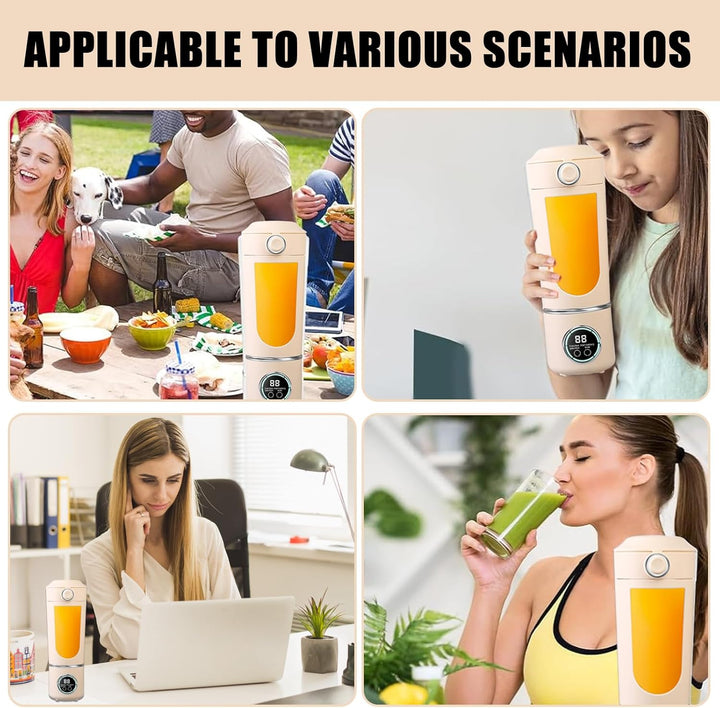 Klein Tragbarer Mixer, 700ml Maker to Go Mini-Standmixer Portable Blender mit 12-Klingen Edelstahl u