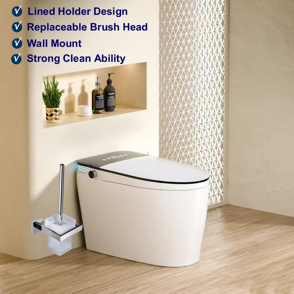 Kelelife WC-Bürste und Halter Wand Bürstenhalter, Chrom, WC-Garnitur Toilettenbürstengarnitur aus 30