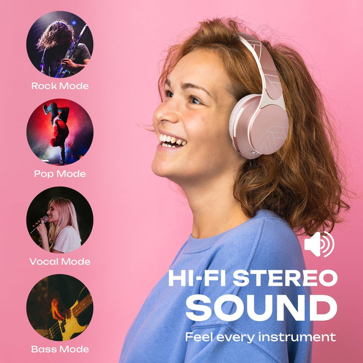 PowerLocus Edge Bluetooth-Kopfhörer, kabellos, Hi-FI Stereo, Micro SD/TF, Kopfhörer mit integriertem