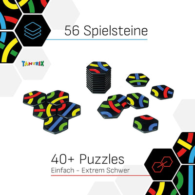 Tantrix 53001 Game Pack Strategiespiel und Puzzle, Schwarze Spielsteine Single, Single