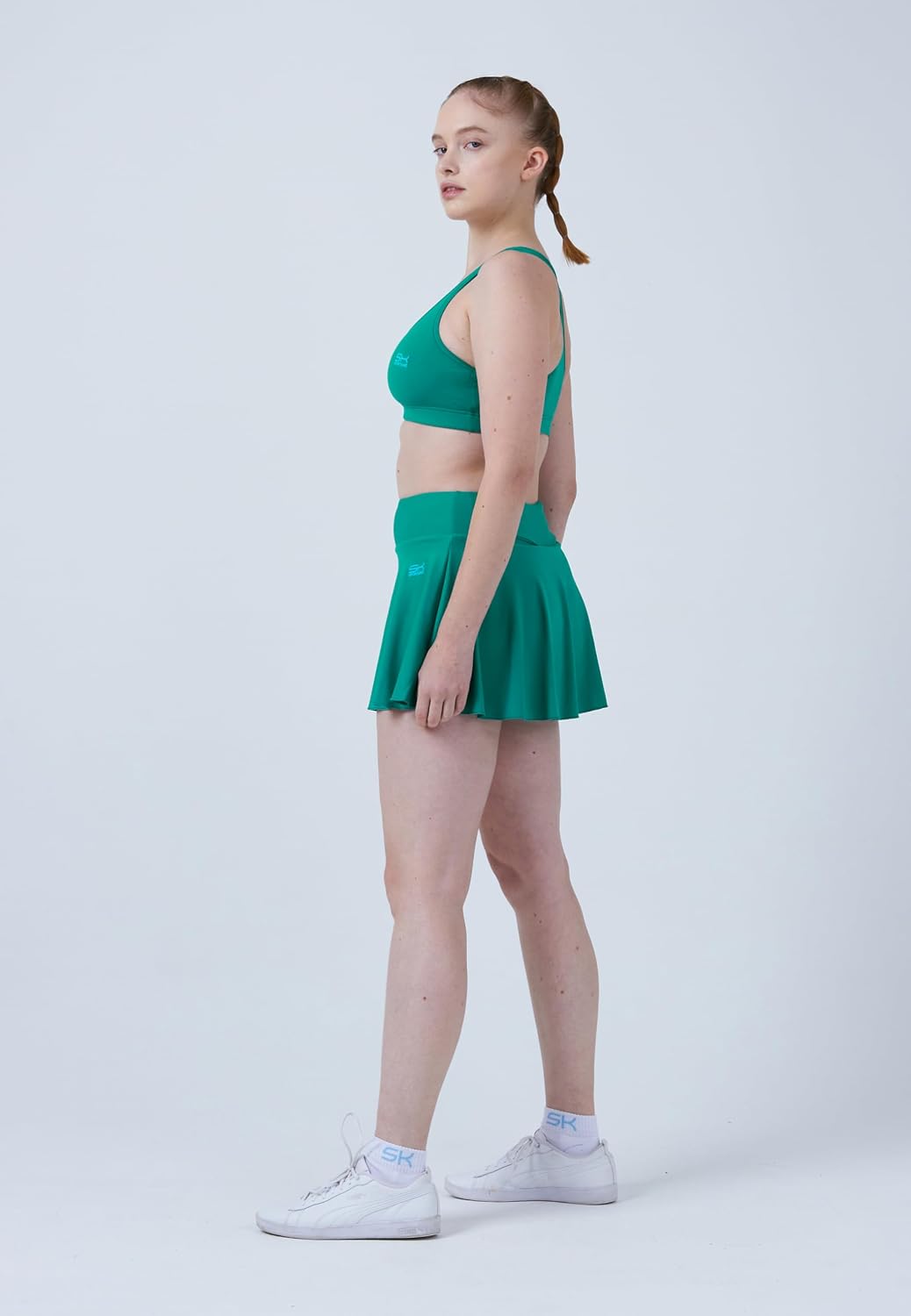 Sportkind Mädchen &amp; Damen Tennisskort mit Ballgürtel, atmungsaktiver Sport Rock mit Innenhose XL Sma