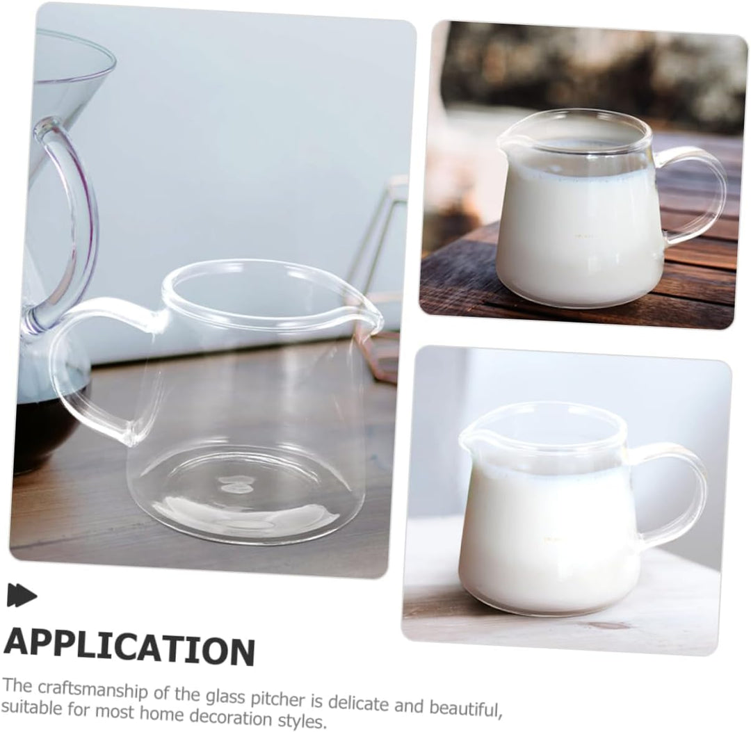 Alipis Glas Milchkännchen mit Griff 450 Ml Milchaufschäumer Kaffeekanne Transparent für Latte Art un