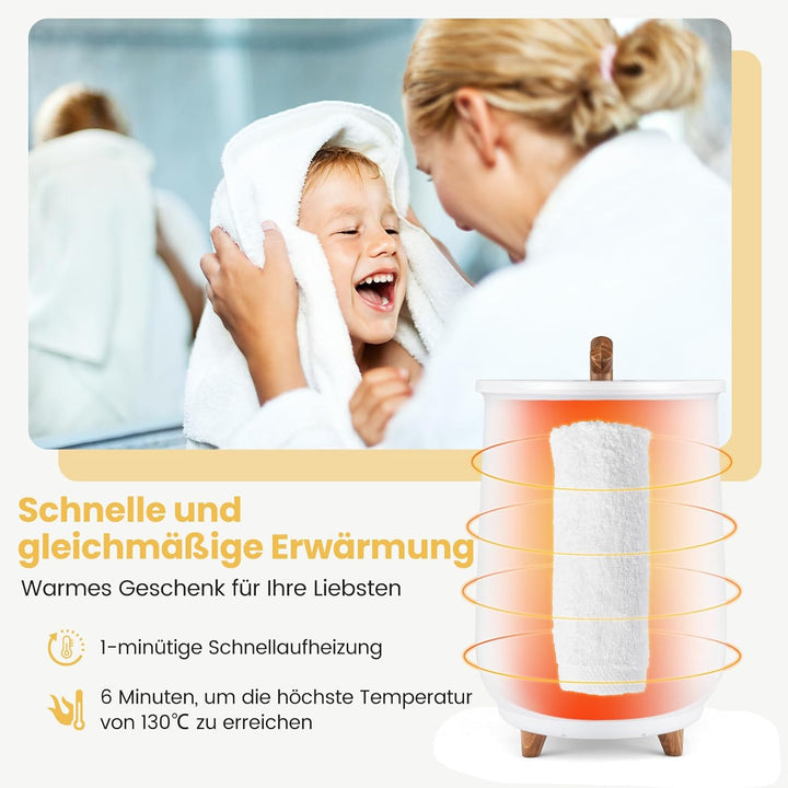 COSTWAY 23L Handtuchwärmer elektrisch, Handtuchtrockner mit 3 Heizstufen, 20/40/60/90-Minuten-Timer,
