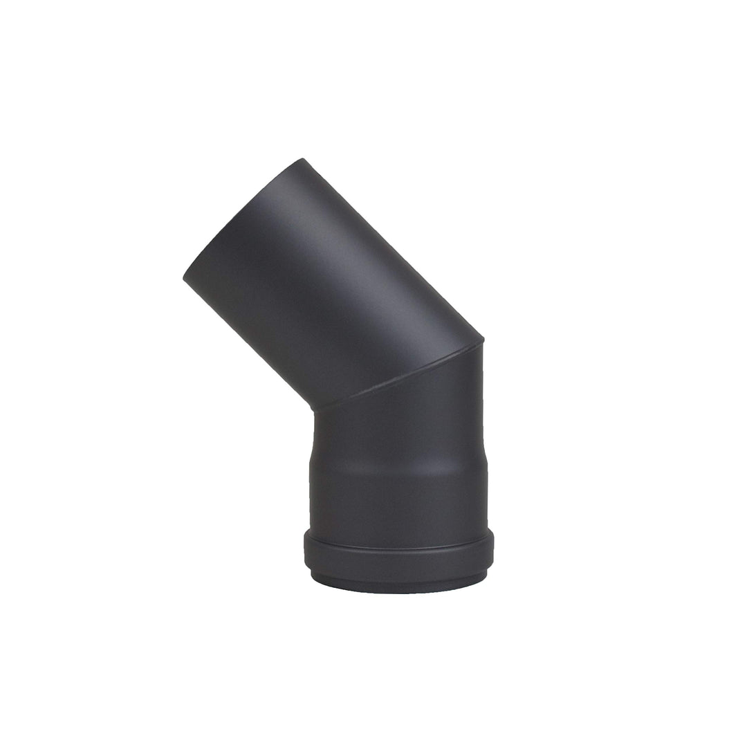 LANZZAS Pelletrohr Bogen 45° - Durchmesser 80 mm - Farbe: schwarz - inklusive Silikon-Dichtring Boge
