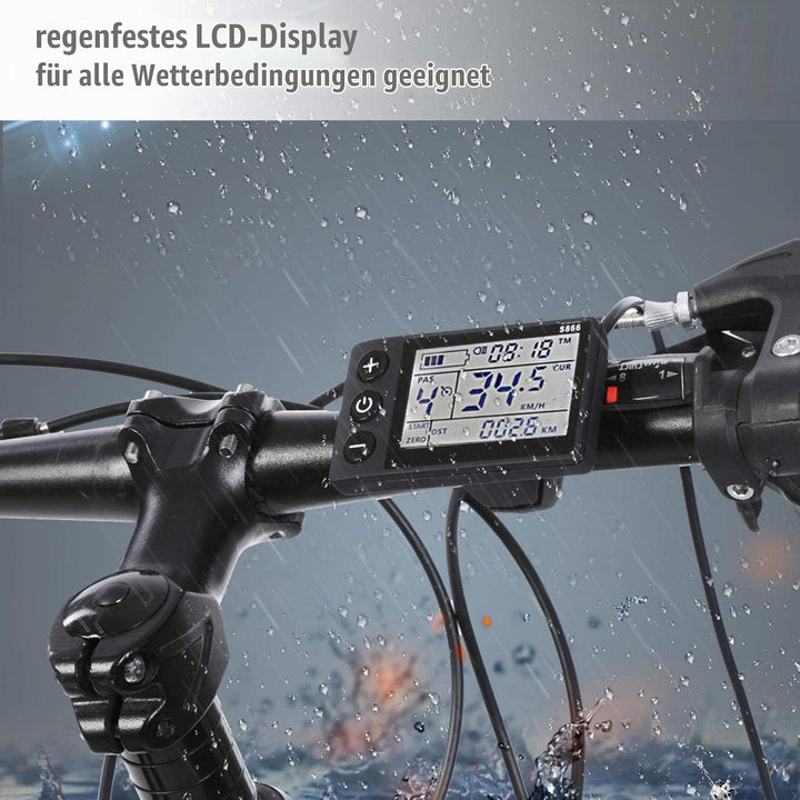 Eddwiin Bicycle Motor Controller 24V36V Wasserdichtes LCD Display Scooter Brushless Controller Kit f