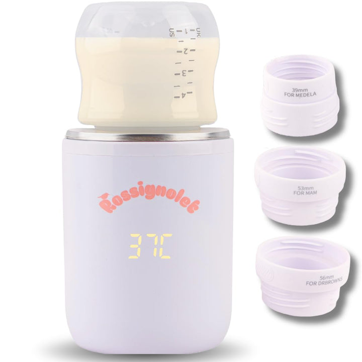 Flaschenwärmer für Muttermilch, kabellos, wiederaufladbar, schnelles Aufheizen in 4 Minuten, kompakt