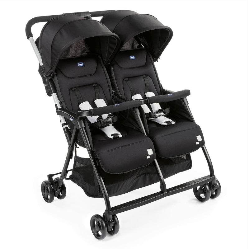 Chicco OHlalà Twin Geschwisterwagen von Geburt bis 15 kg, Kinderwagen für Zwillinge und Geschwister,