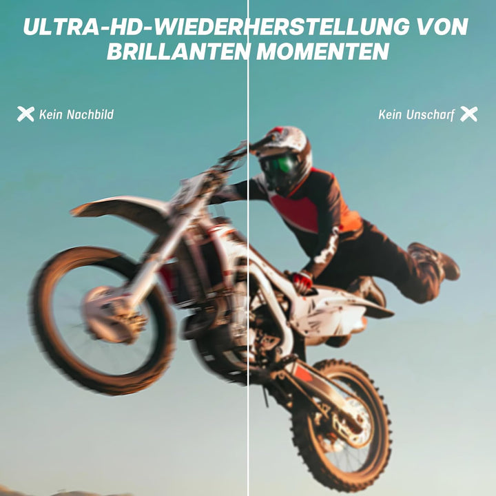 Action Cam 1080P und 16 GB Speicherkarte Mini Unterwasserkamera Wasserdicht bis 30M, 360° Helmkamera