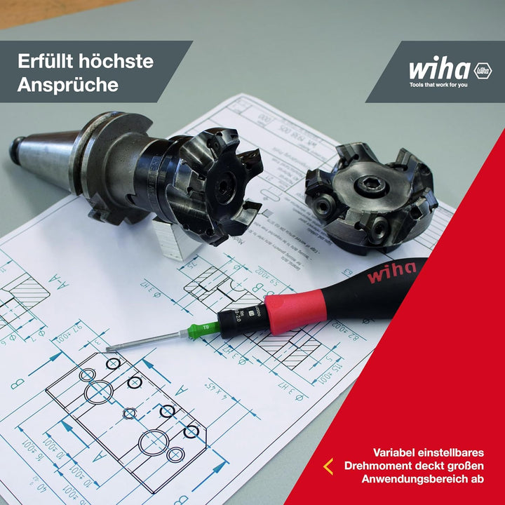 Wiha Drehmoment-Schraubendreher 0,8-5,0 Nm inkl. Box + Bitset TorqueVario®-S, 14-tlg., Pozidriv/ TOR