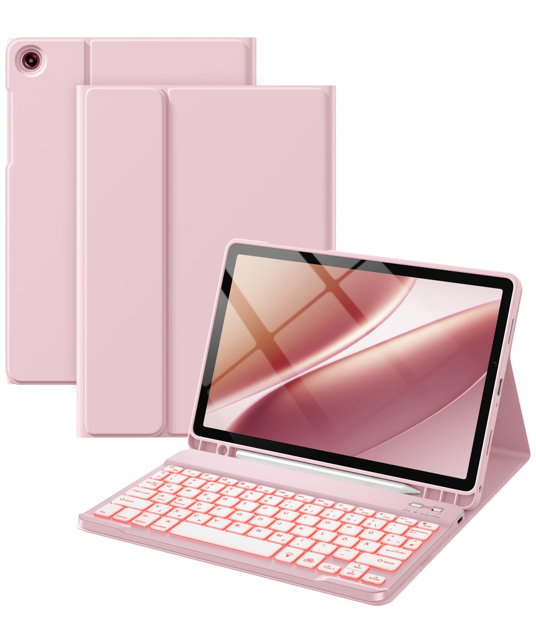 Vobafe Hülle mit Tastatur für Samsung Galaxy Tab A11+ Plus 11 Zoll 2025 / Tab A9+ Plus 2023, 7 Farbe
