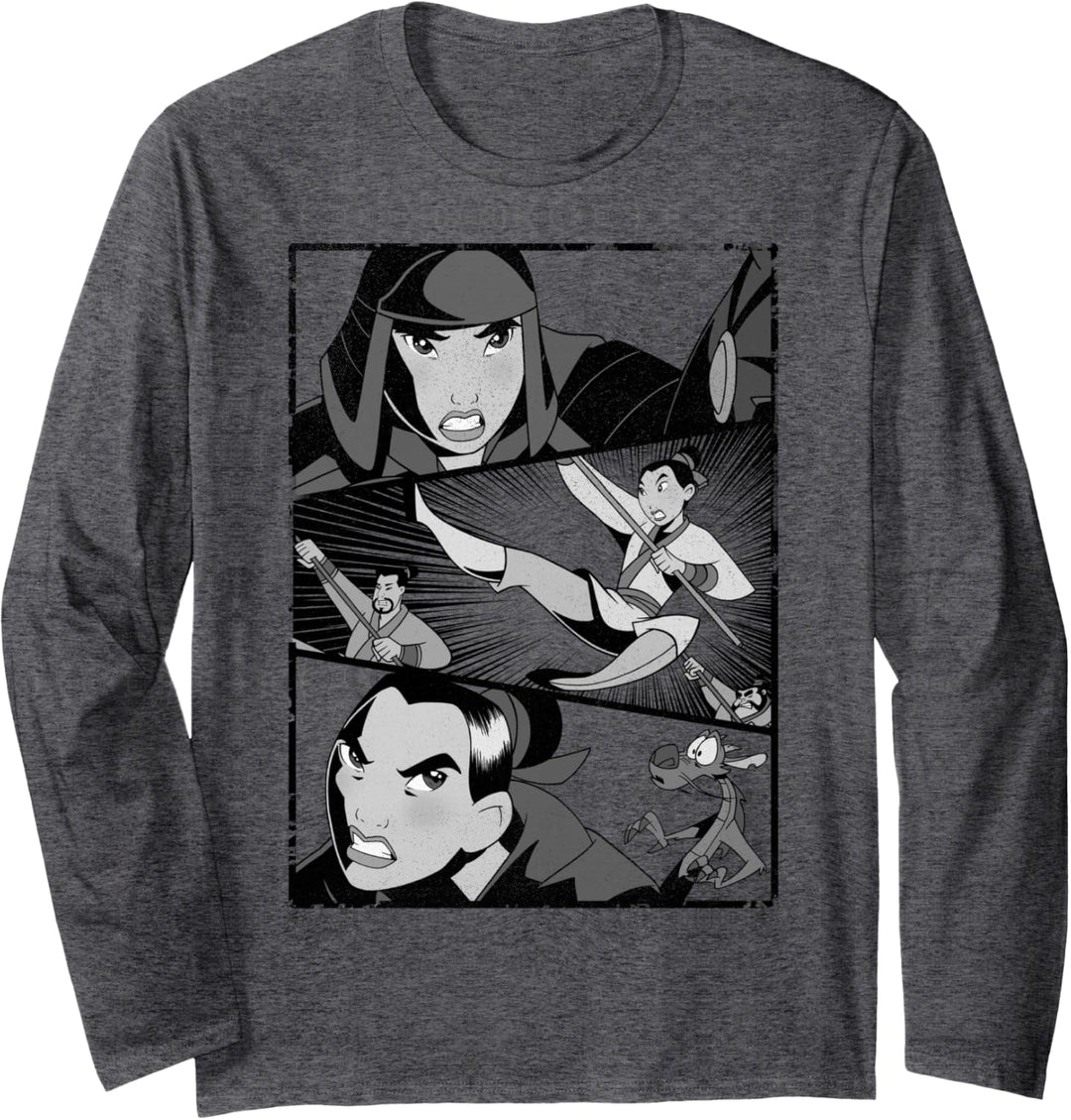 Disney Mulan Angry Warrior Princess Panel Langarmshirt