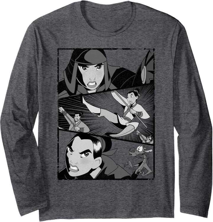 Disney Mulan Angry Warrior Princess Panel Langarmshirt