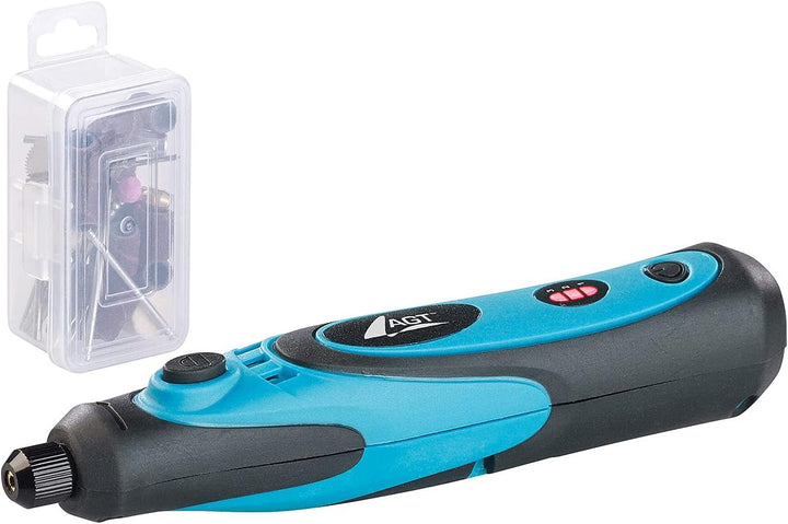 AGT Mini Schleifer Akku: Akku-Multifunktionswerkzeug, Li-Ion, USB, variable Drehzahl, 40 Teile (Mini
