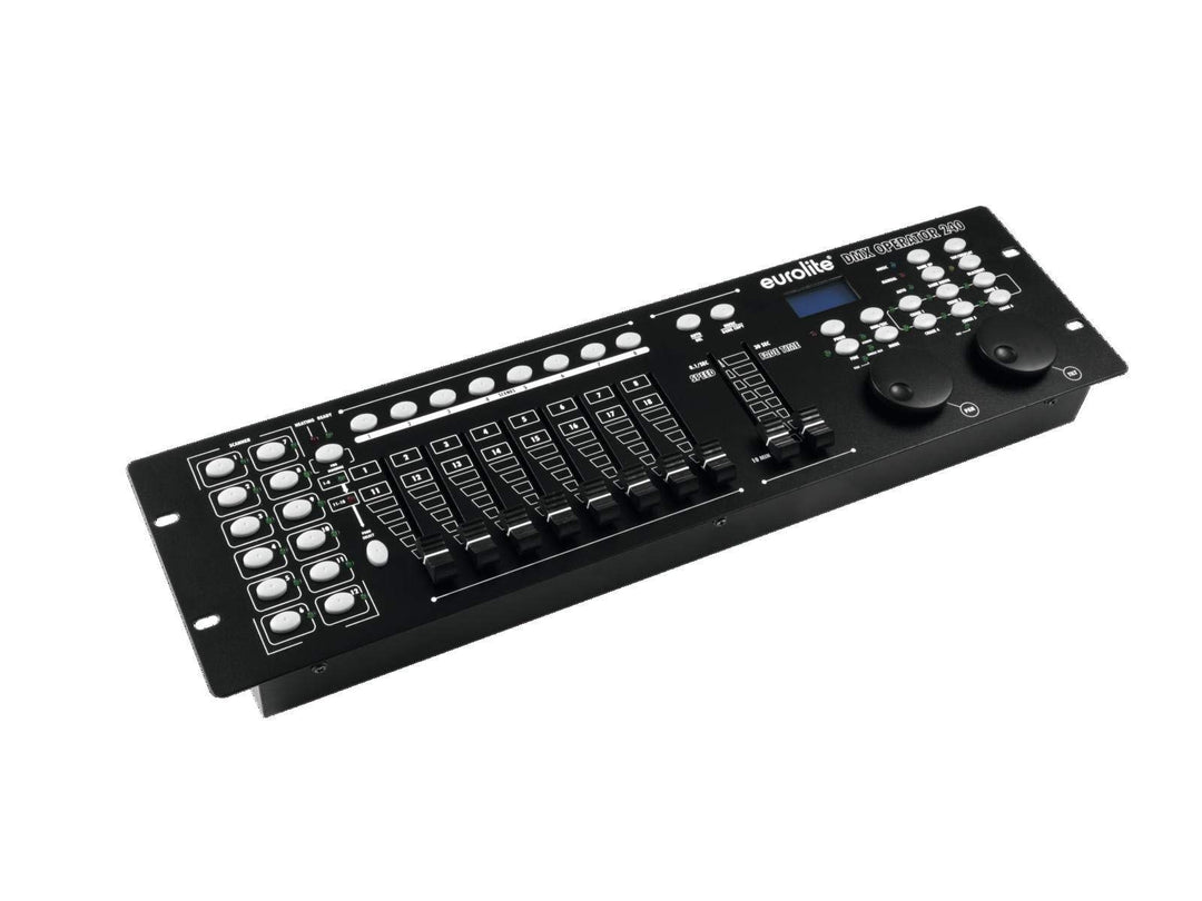 EUROLITE DMX Operator 240 Controller | Pult für 12 Geräte (jeweils max. 20 DMX-Kanäle), mit 2 Jogwhe