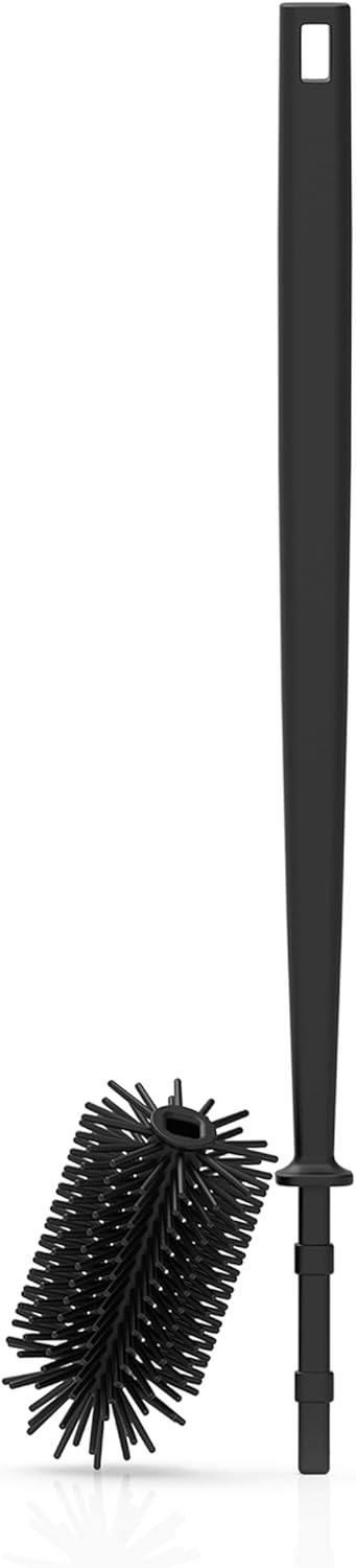 spottle Flaschenbürste Silikon - Reinigungsbürste mit langem Griff - Spülbürste lang & schwarz für G
