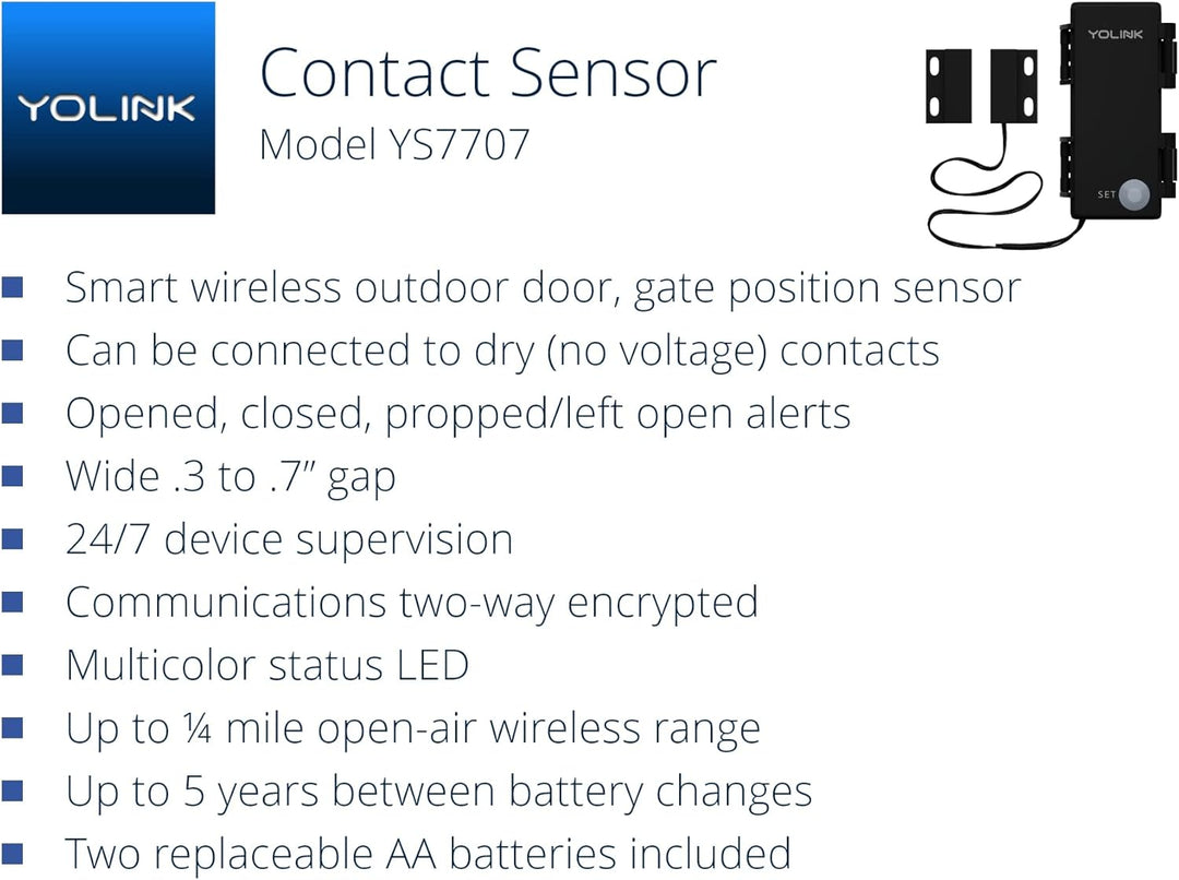 YOLINK LoRa Smart Outdoor Kontaktsensor & LautsprecherHub Starter Kit: SpeakerHub Audio Hub, (2) Tor