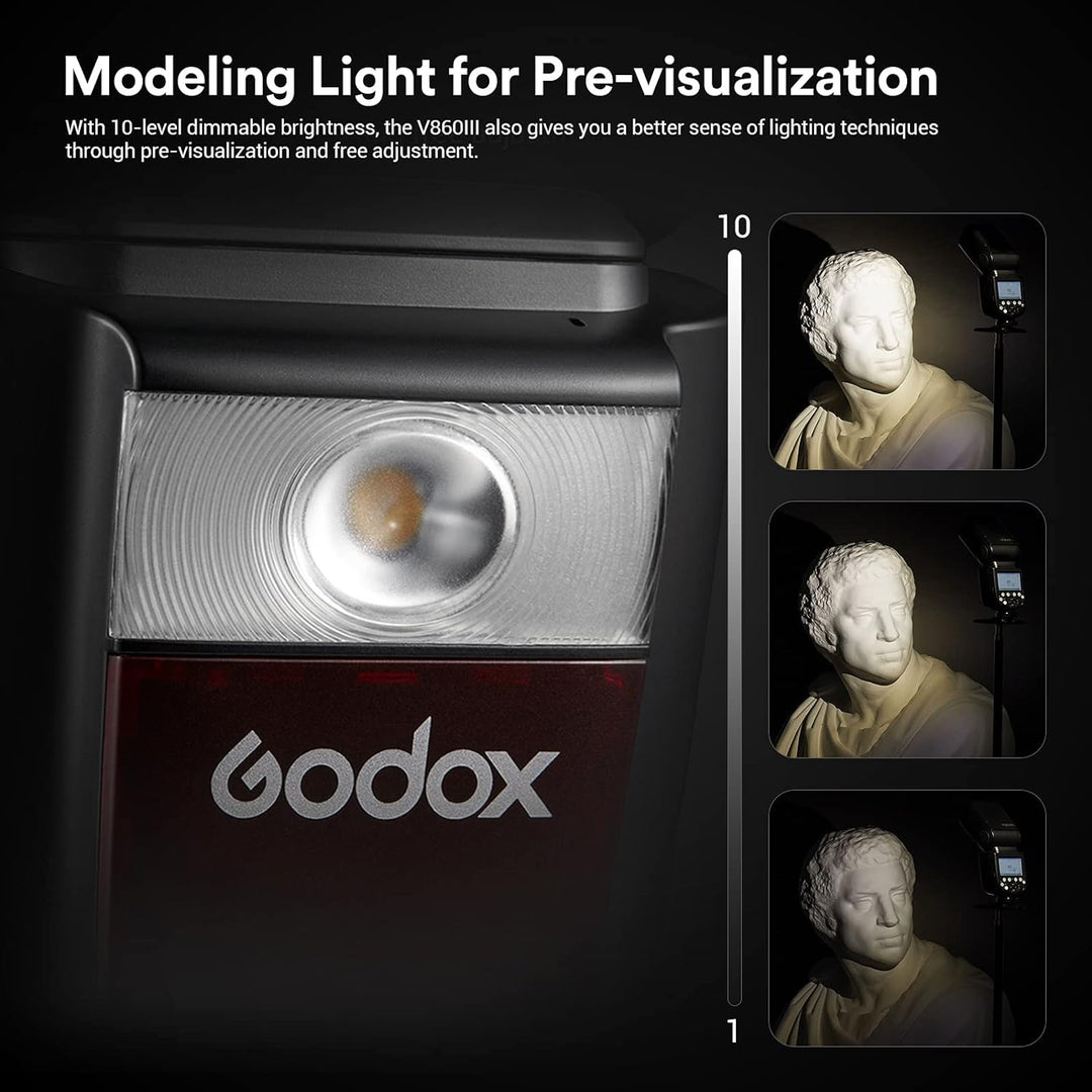 Godox V860III-C Blitzgerät für Canon Kameras, TTL 2.4G HSS 1/8000s, 7.2V/2600mAh Li-Ionen Akku, 10-S