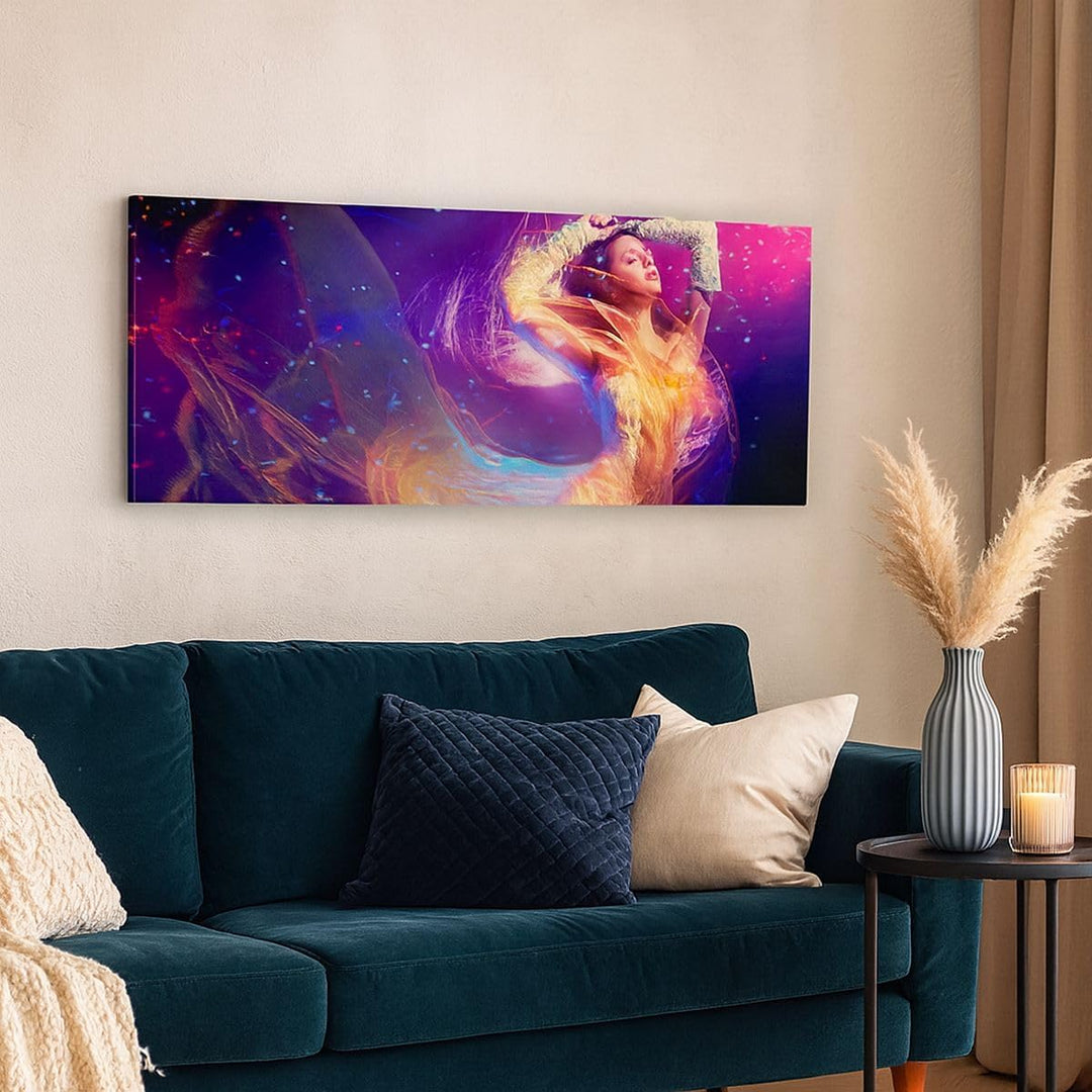 Wandbilder Dekoration Wohnzimmer Schönheit Disco Mode Make-up Panorama Bilder auf Leinwand 120x50cm