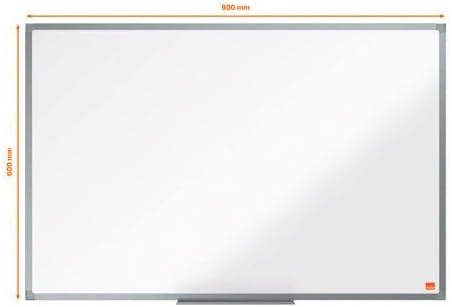 Nobo magnetisches Emaille Whiteboard, 60 x 90 cm, Aluminiumrahmen, Traditionelle Eckmontage, Inkl. S