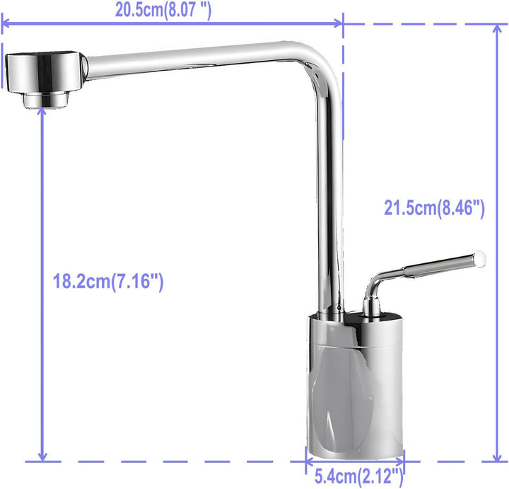 Leekayer Waschtischarmaturen Bad Waschbecken Wasserhahn Hohe Körper Chrom Schwanenhals Einhand Einlo