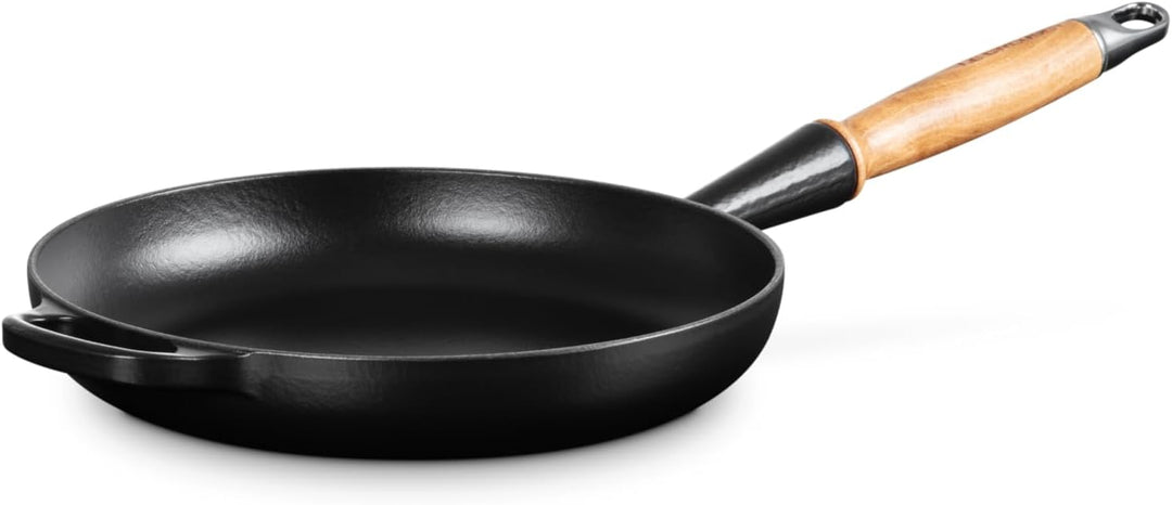 LE CREUSET Signature gusseiserne Bratpfanne mit Holzgriff 28 cm Schwarz matt, 20258280000422 Schwarz