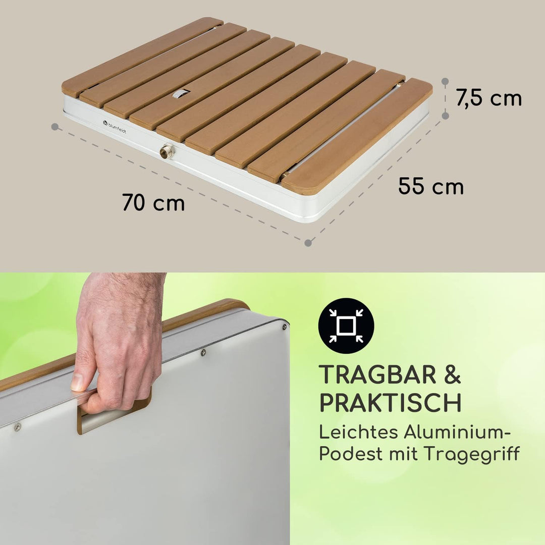 blumfeldt Sumatra Breeze SQ Gartendusche Aussendusche Bodendusche Saunadusche,70 x 55 cm,Fontänenhöh