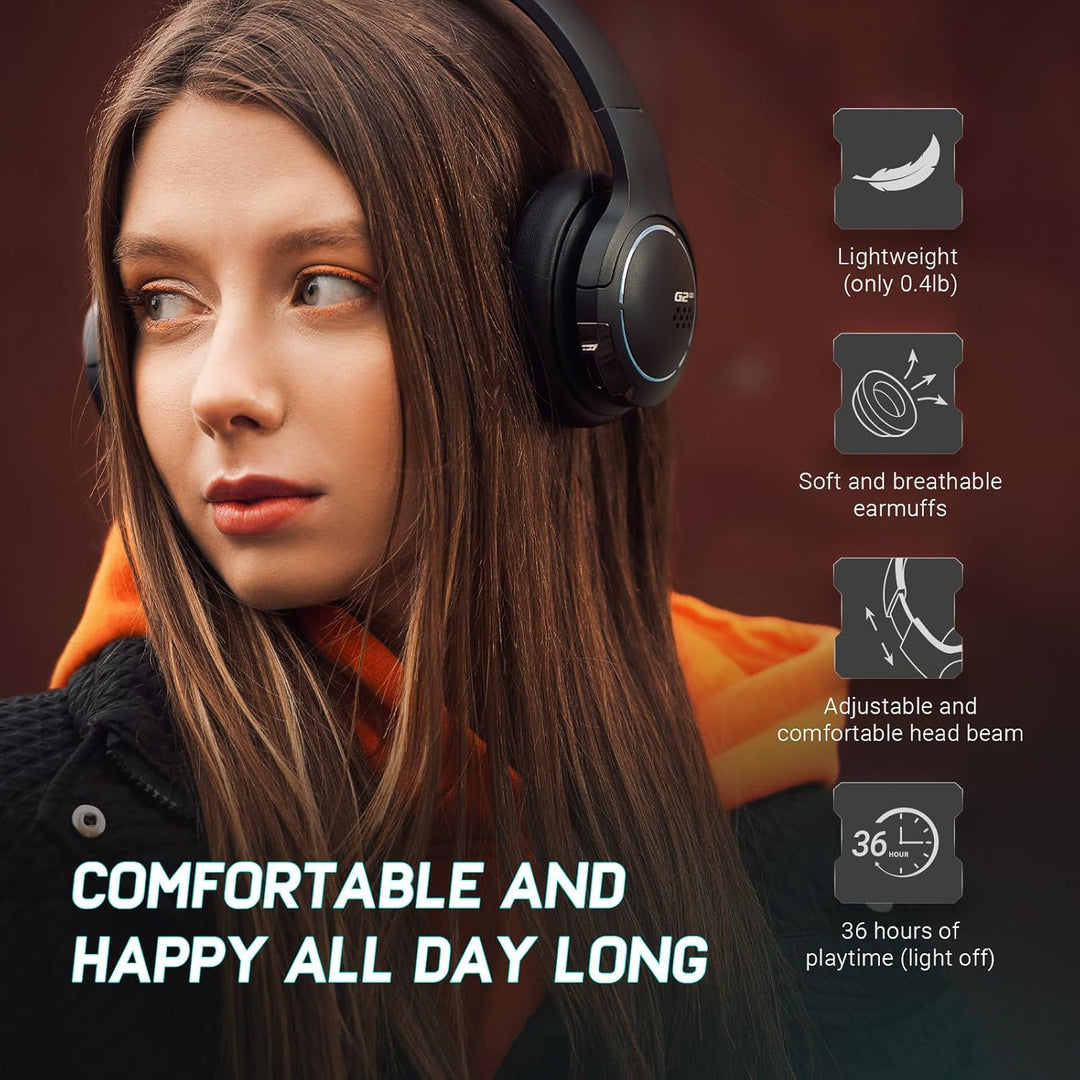 Edifier Hecate G2BT Gaming-Headset, kabellose Bluetooth 5.2-Kopfhörer mit 40-mm-Treiber, leichte Ove