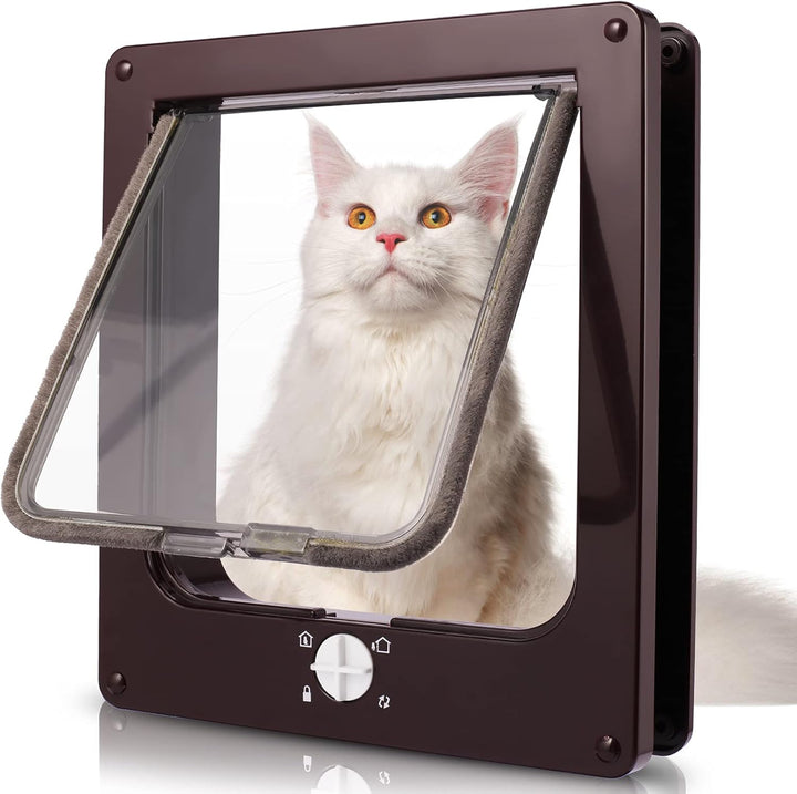 Sailnovo Katzenklappe Hundeklappe 4 Wege Facile-Verschluss für Katzen und kleine Hunde, Installieren