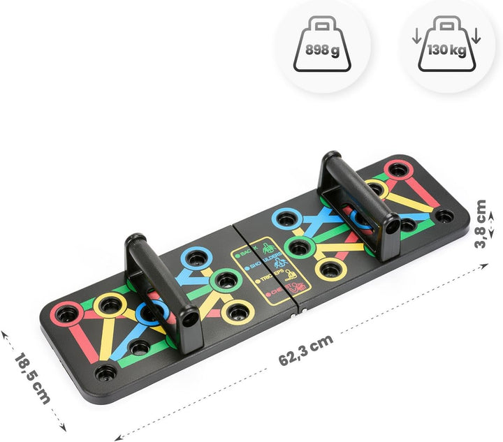 Gymtek Faltbare Liegestütze Brett - Push Up Board mit Liegestützgriffe für Ganzkörper-Training & Eff