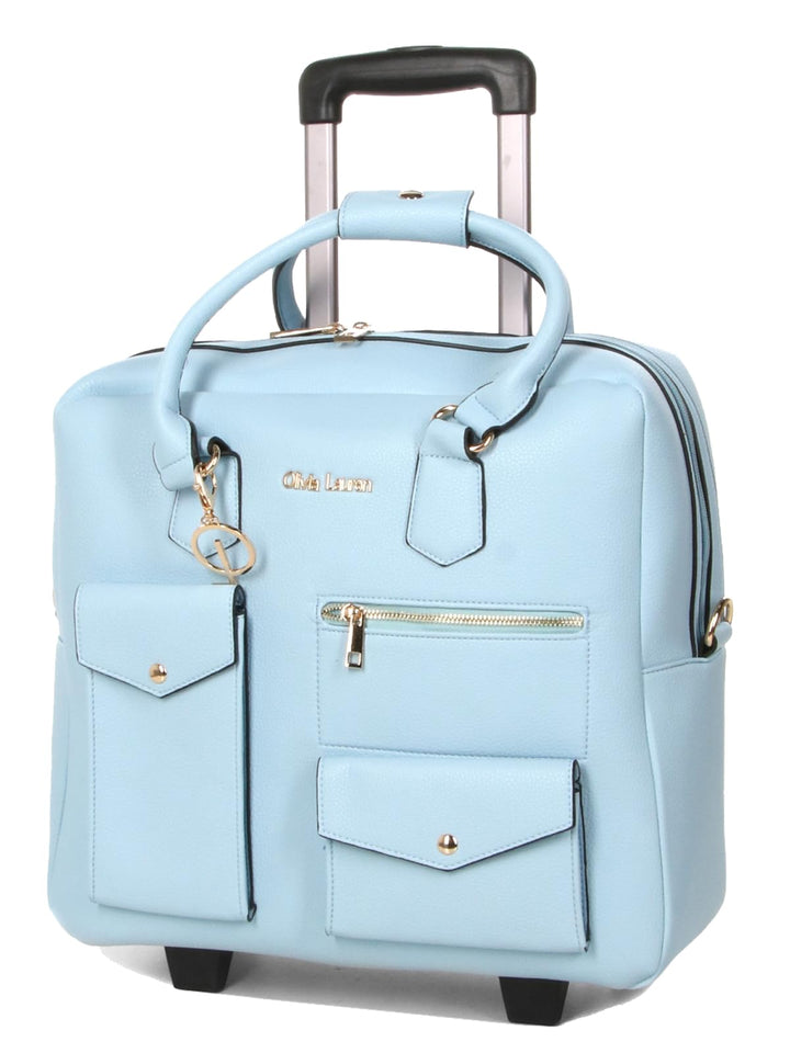 Bowatex Aktentasche Damen Laptoptasche Trolley auf Rollen Hell Blau