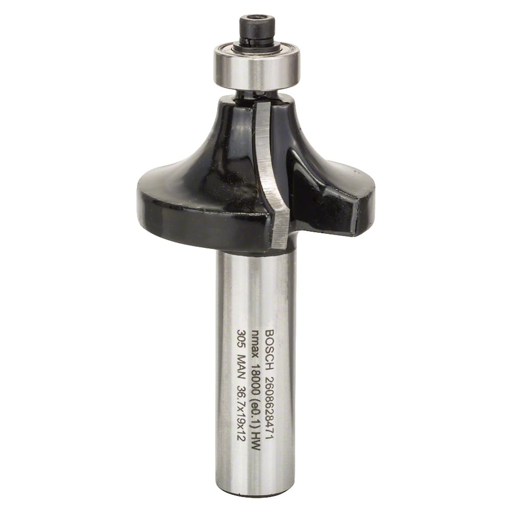 Bosch Professional Zubehör 2608628471 Abrundfräser 12 mm, R1 12 mm, L 19 mm, G 70 mm, R1 12 mm, L 19