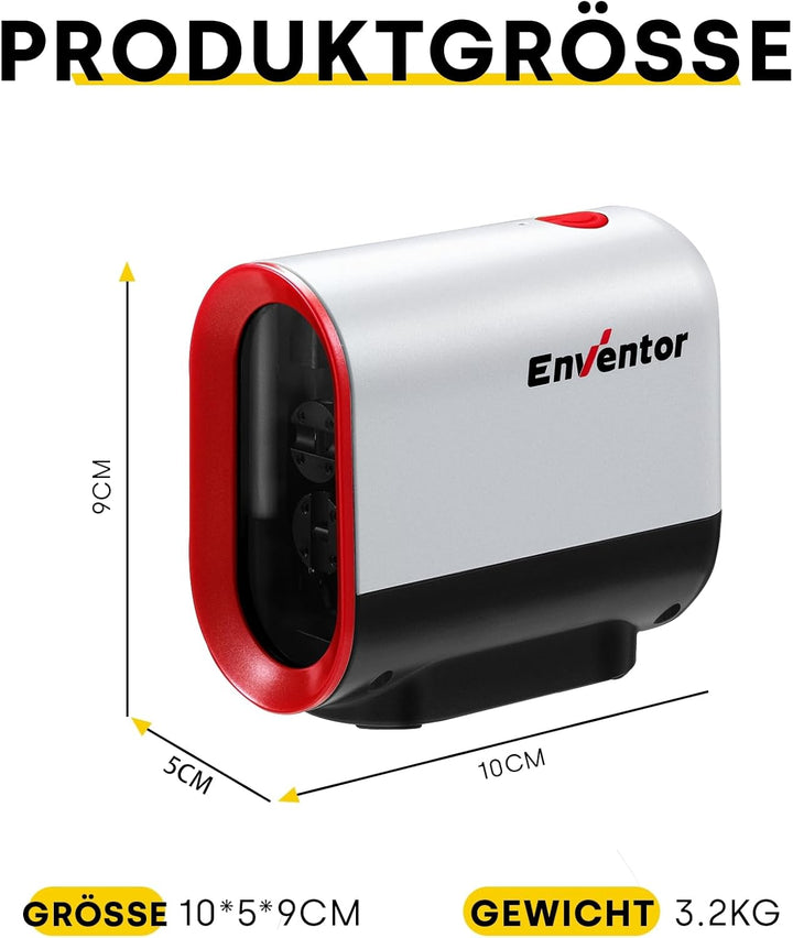 ENVENTOR Kreuzlinienlaser Roter, Selbstnivellierend Linienlaser 35M ± 0,3 mm/m, Dual-Lasermodul, IP5