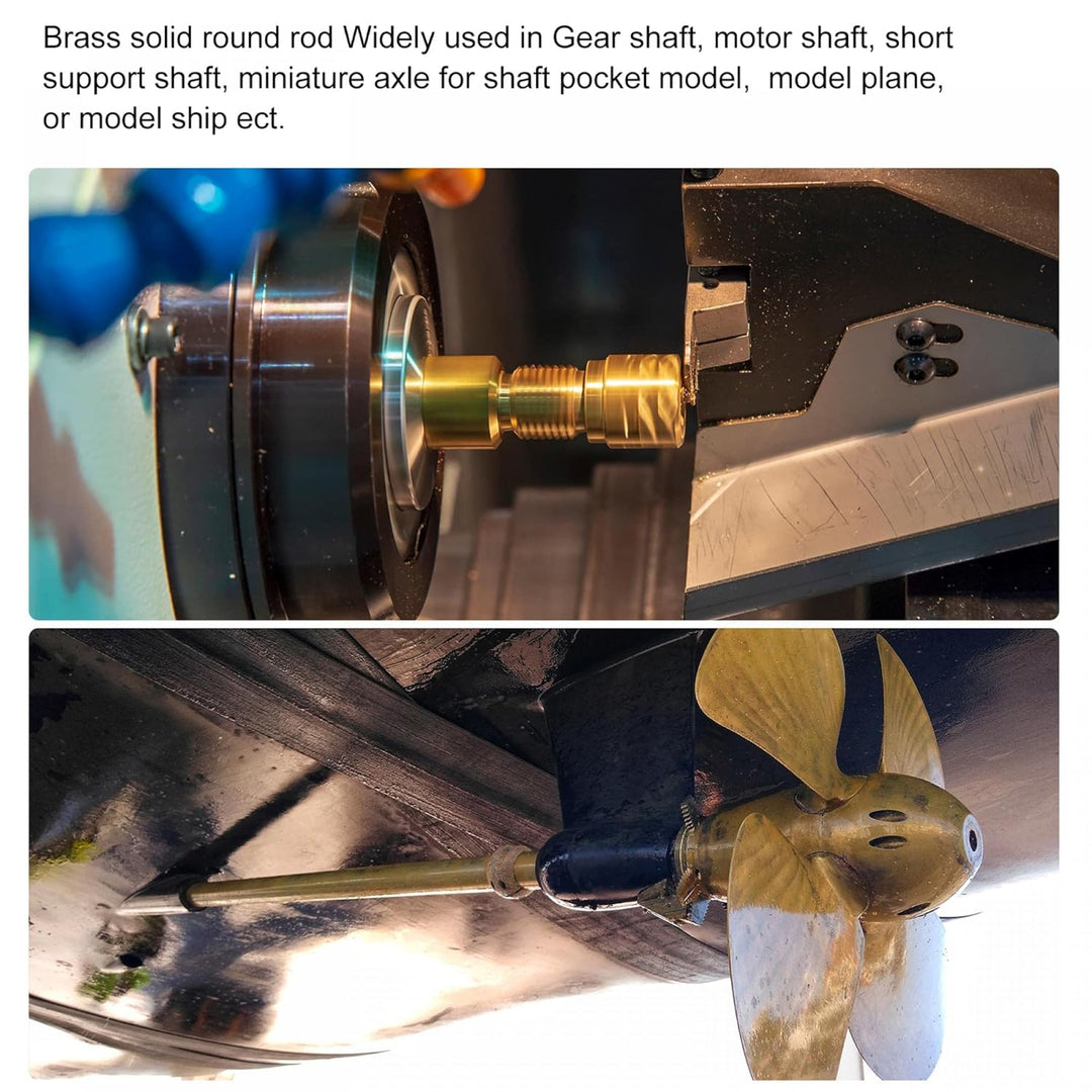 sourcing map Messingstange, Massiv Messing Rundstab 12mm Durchmesser 450mm Länge Drehstange für RC M