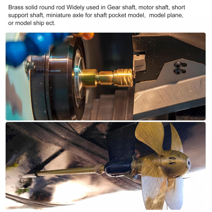 sourcing map Messingstange, Massiv Messing Rundstab 12mm Durchmesser 450mm Länge Drehstange für RC M