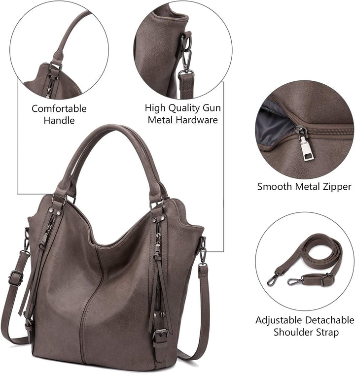 Realer Damen Handtaschen Gross Shopper Lederhandtasche Schultertasche Umhängetasche Geldbörse Hobo D