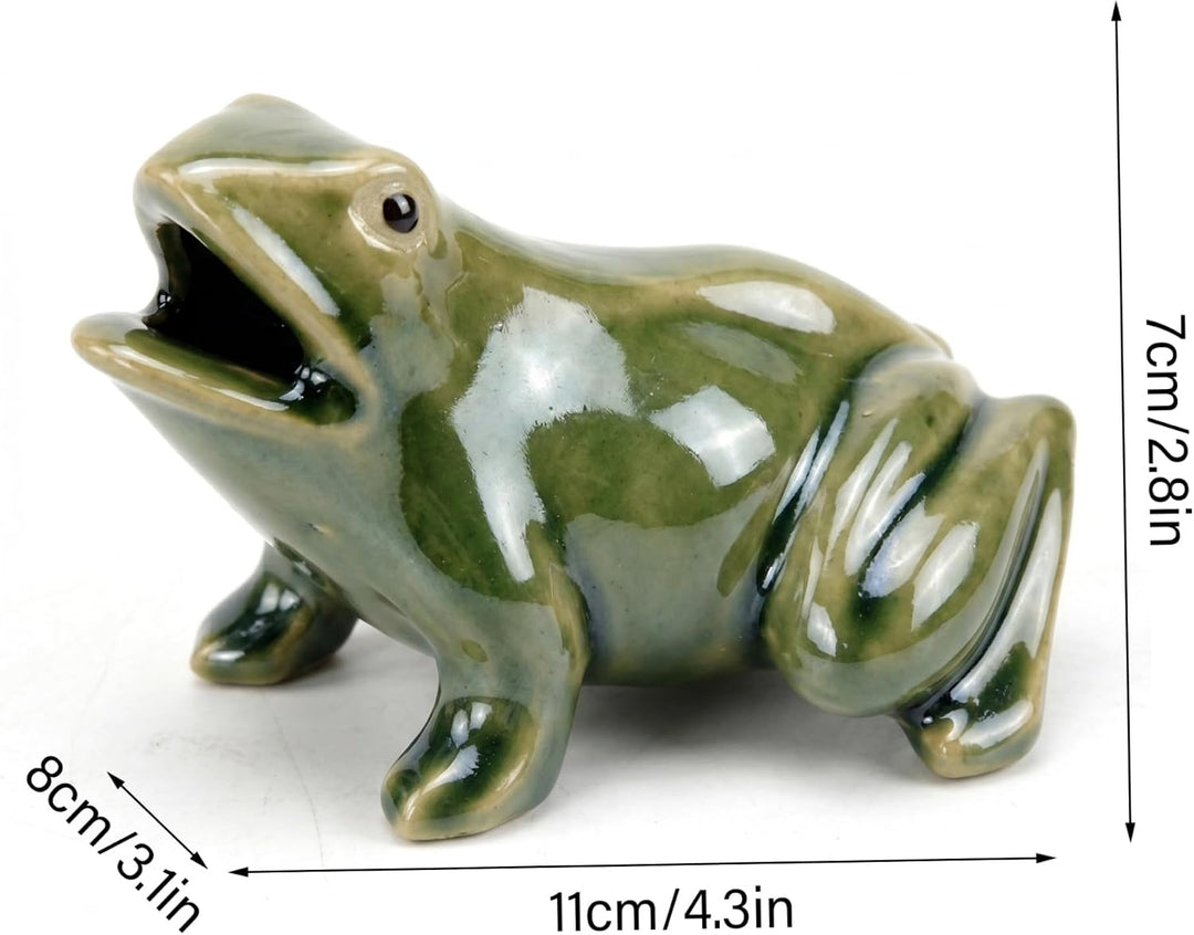 Teichspucker, lebensechter Frosch-Wasserbrunnen, Kleiner Keramik-Brunnenspucker mit kontinuierlichem