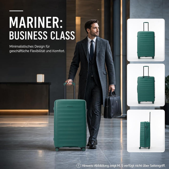 Mariner Koffer Set S+L - Recycelbare PP-Hartschale, vielseitig &amp; robust, leise Doppelrollen, charakt
