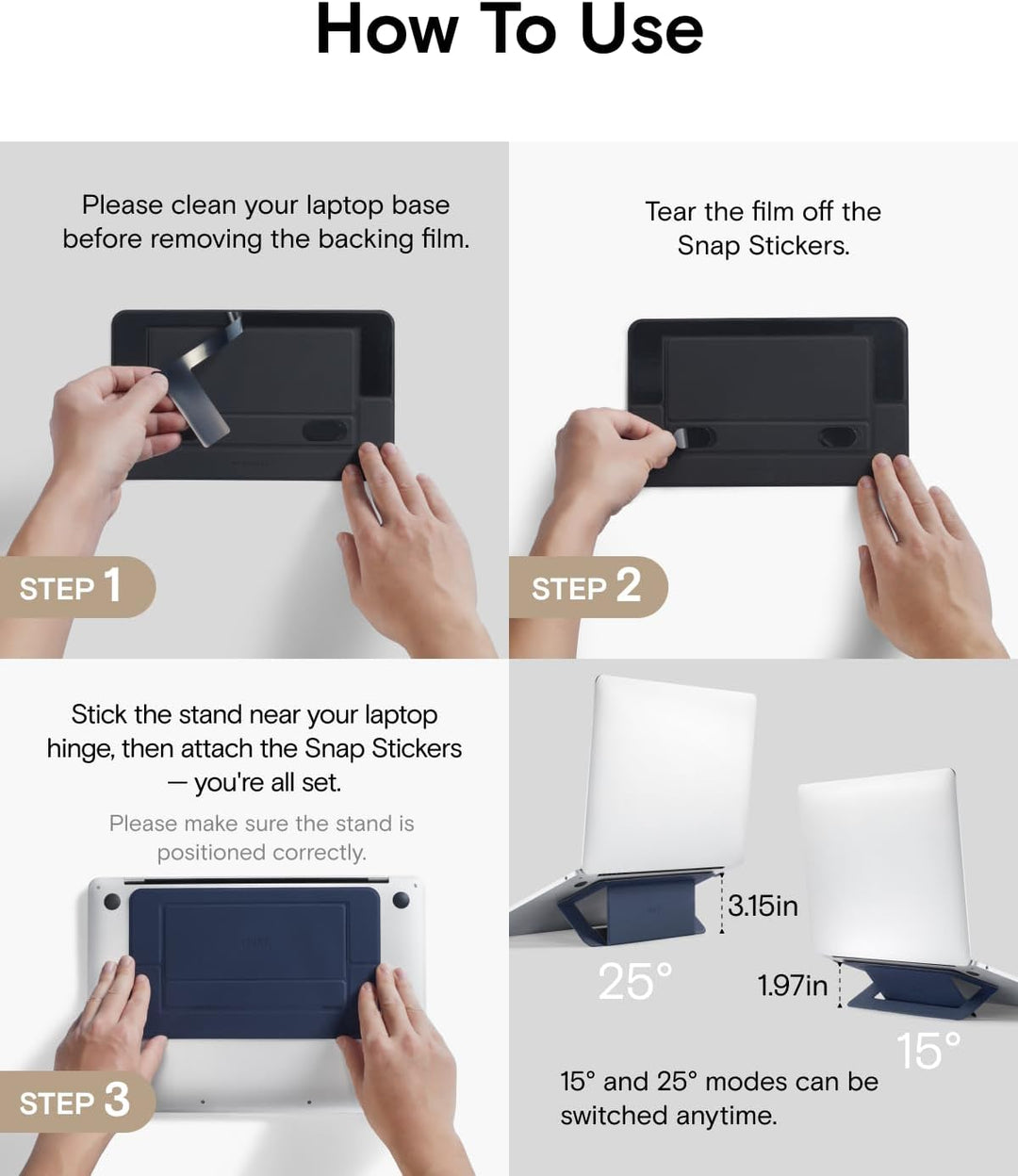MOFT Invisible Airflow Laptopständer, mit Offenem Design für Wärmeableitung, Einstellbare Doppelwink