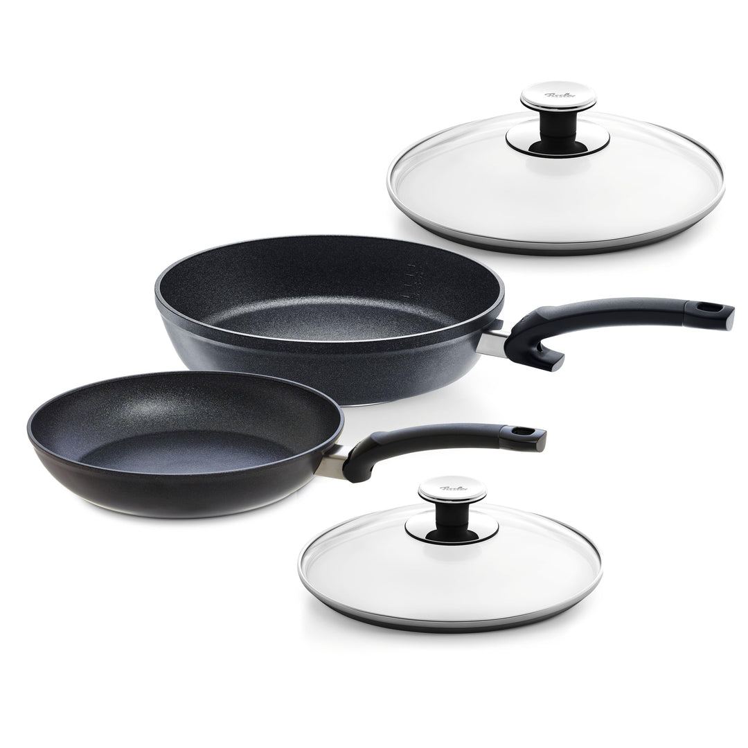 Fissler Adamant® Comfort Pfannen-Set 2-teilig (24 + 28 cm) inkl. Glasdeckel – Made in Germany, kratz