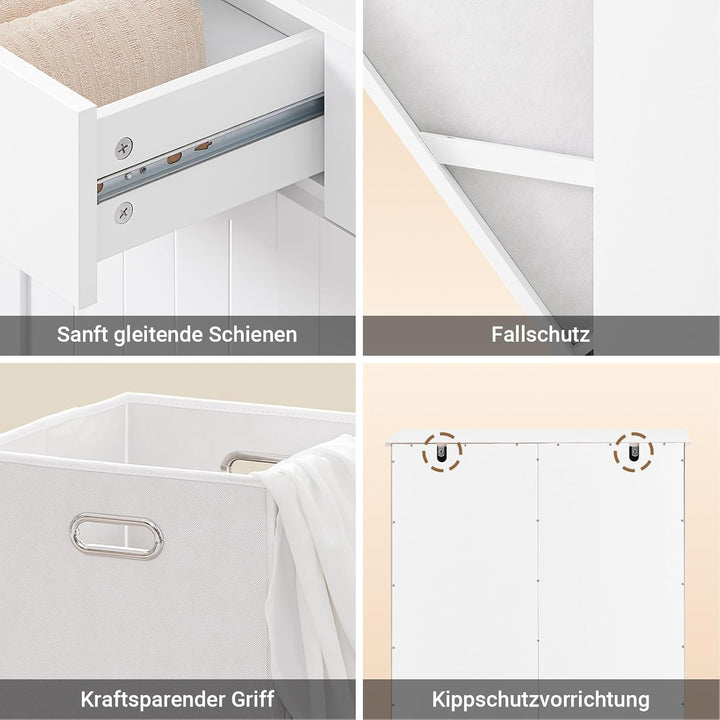SoBuy Mülleimer Schrank mit 2 Fächern à 45L - Mülltrennsystem für Kücheaus E1 MDF, Küchenschrank für