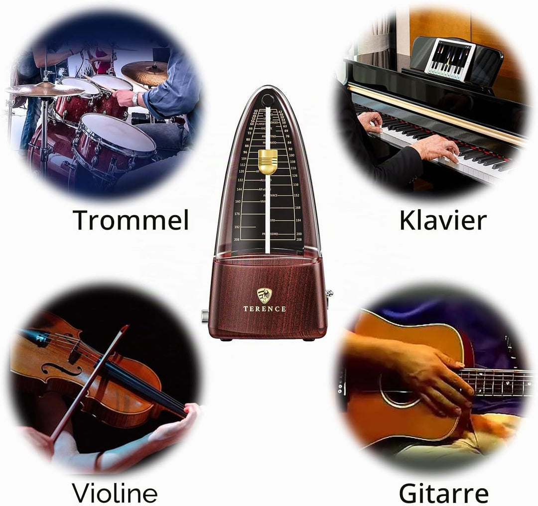 TERENCE Mechanisches Metronom für Klavier Gitarre Bass Violine Bass Metronom mit hoher Präzision Tra