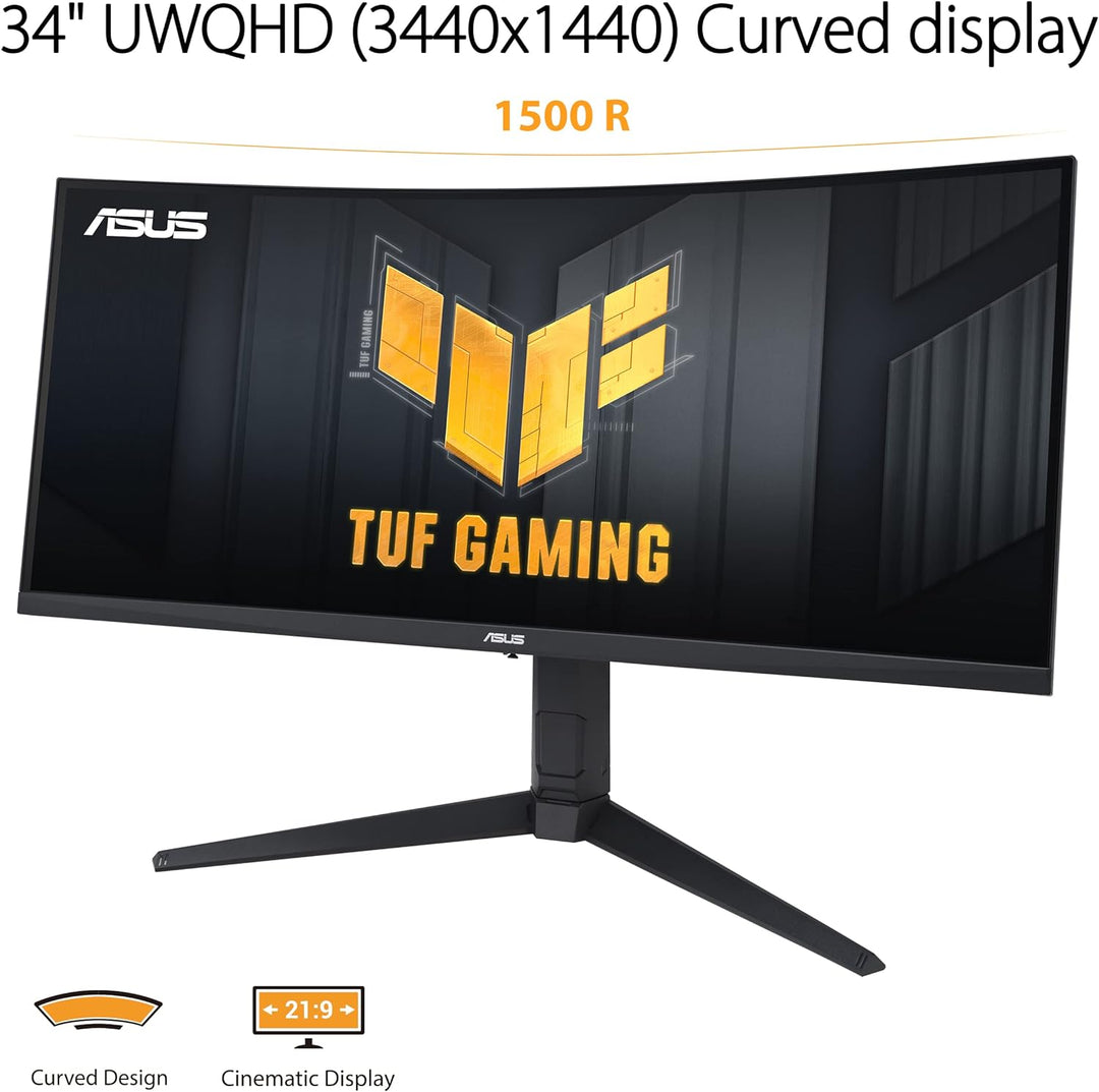 ASUS TUF Gaming VG34VQEL1A | 34 Zoll UWQHD Curved Monitor | 100 Hz, 1ms MPRT, FreeSync, HDR 10 | VA