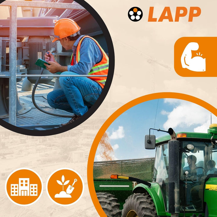 Lapp 10 Meter 16001043 H07RN-F 5x1,5 mm² Gummileitung flexibel mit Schutzleiter I UV-resistentes Kab